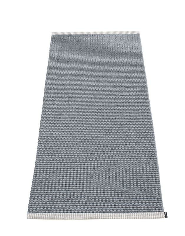 Grauer Pappelina Mono Kunststoffteppich 60x150 cm, gewebt, für Innen- und Außenbereich geeignet.